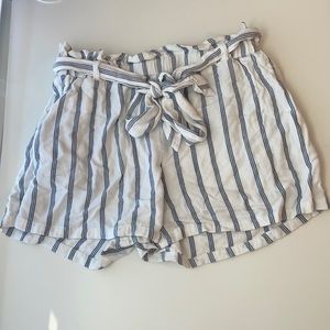 Hollister Ultra High Rise Paper Bag Striped Shorts